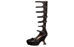 DIOR Aime Dior Leather Knee High Boots 9.5cm Women"s Black