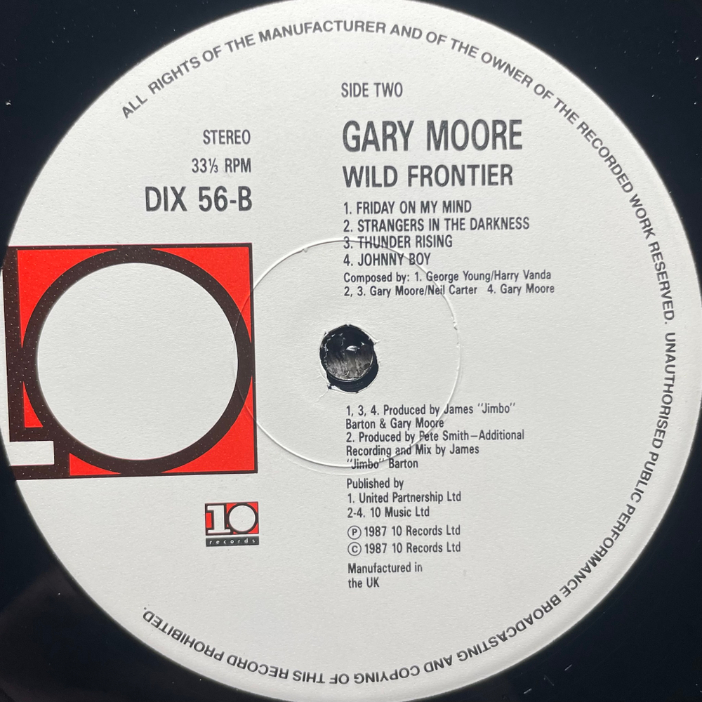 Gary Moore ‎– Wild Frontier (Англия 1987г.)