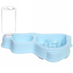 Миска пластиковая для медленного кормления с автопоилкой «Колор-Один дома» 33*18*17,5см 320мл цвет нежно-голубой