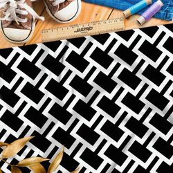 Ткань муслин крупный чёрно-белый узор