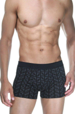 Черные хлопковые трусы-боксеры с геометрическим принтом (Размер: L) (Цвет: черный)