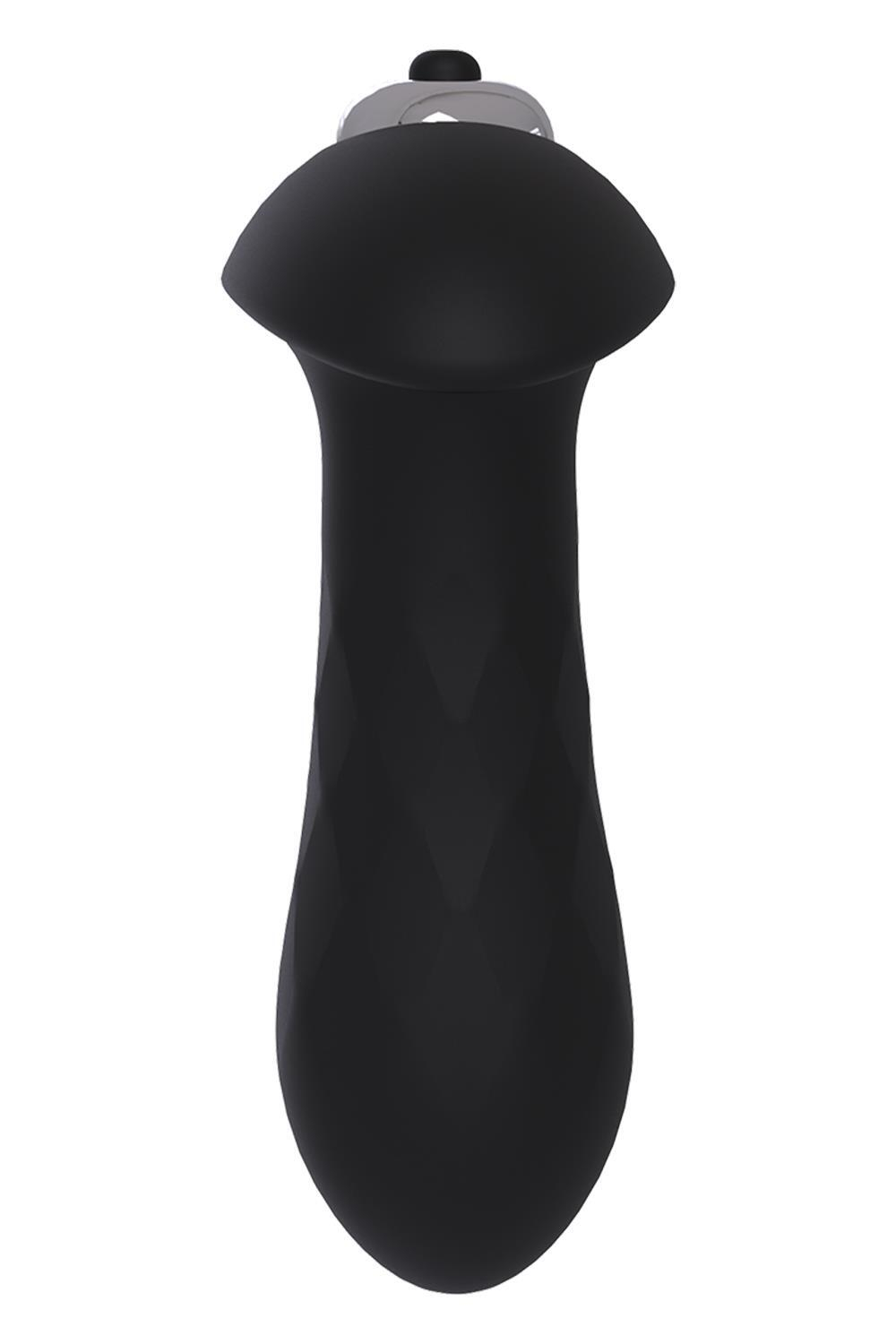 Черная анальная вибровтулка Single Speed Diamond Plug - 10 см.
