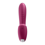 Малиновый вибратор 14,8см с вакуумным стимулятором Satisfyer Sunray