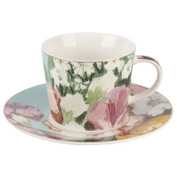 Набор чайный 4пр. "Flowers" (2 персон) v=220мл (фарфор) (подарочная упаковка)