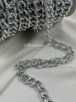 Цепь стальная (серебристая) массивная 15 мм