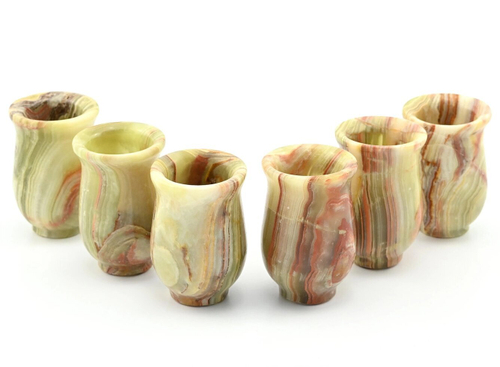 Стопки классические из оникса 6 шт 35*35*60 мм