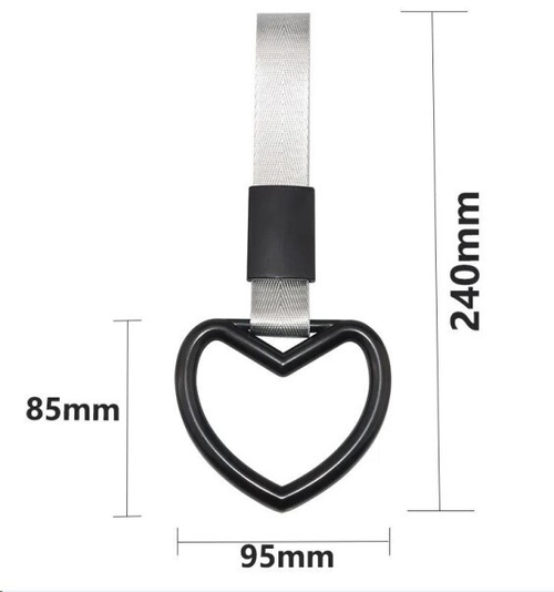 Подвеска на кузов ЦУРИКАВА JDM, тюнинг, белый ремешок/ черное сердце (P.R.C.)