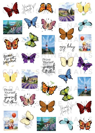 Слайдер-дизайн Crazy Shine Nails mini: Летние бабочки