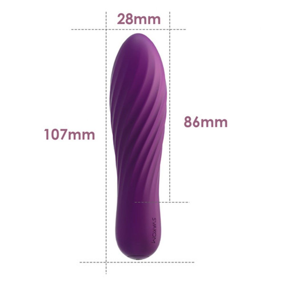 Фиолетовая вибропуля 10,6см Svakom Tulip Strong Firm Bullet Vibrator Violet S115B