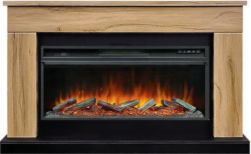 Каминокомплект Bergen (Разборный) - Дуб галифакс (Ширина 1370 мм) с очагом Vision 42 LOG LED