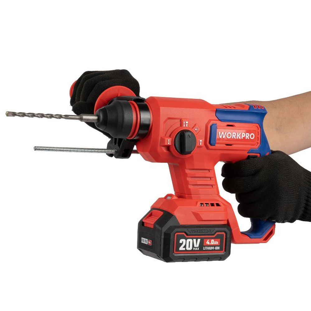 Перфоратор аккумуляторный бесщеточный Workpro 20 В 2х4 Ач