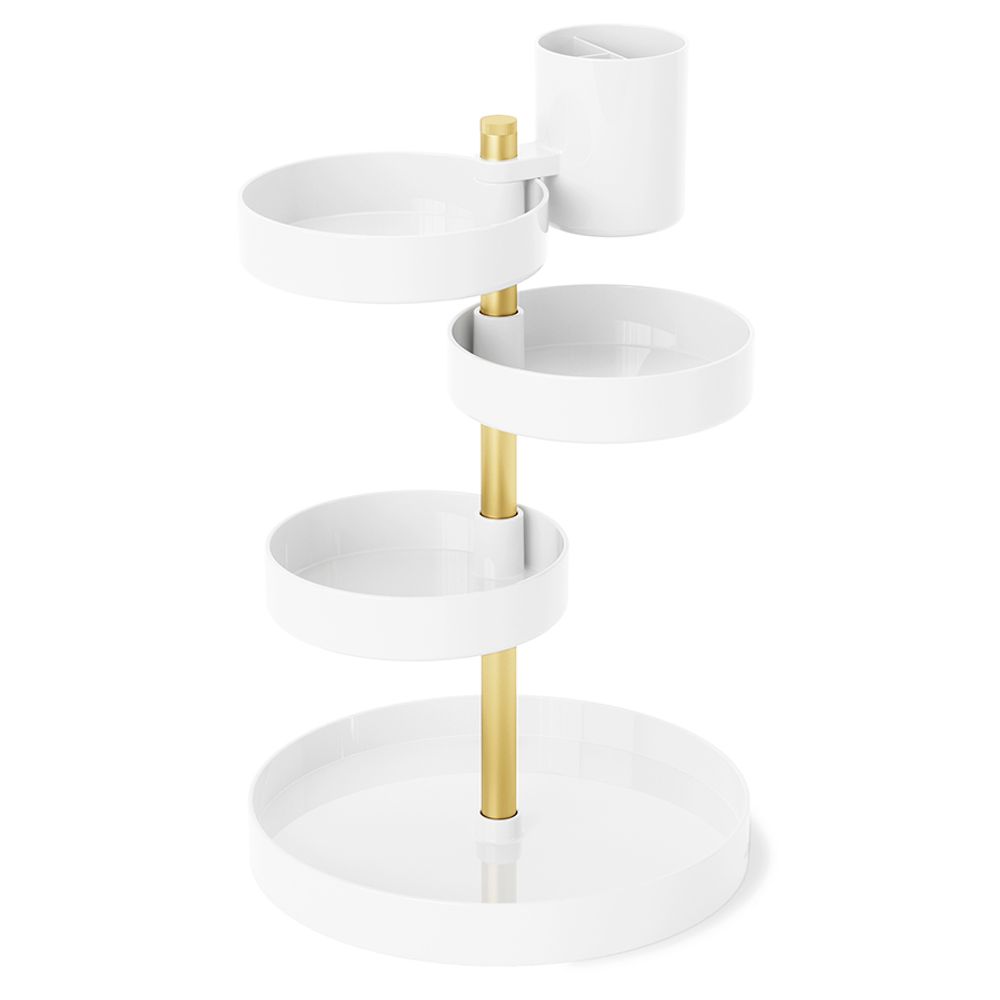 Органайзер настольный Pirouette, белый/латунь