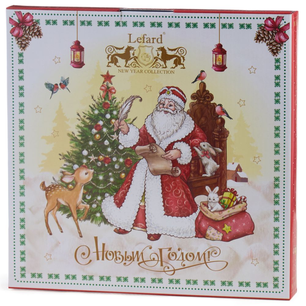 ТАРЕЛКА ОБЕДЕННАЯ LEFARD "ДЕД МОРОЗ" 27 СМ КРАСНАЯ (КОР=18ШТ.)