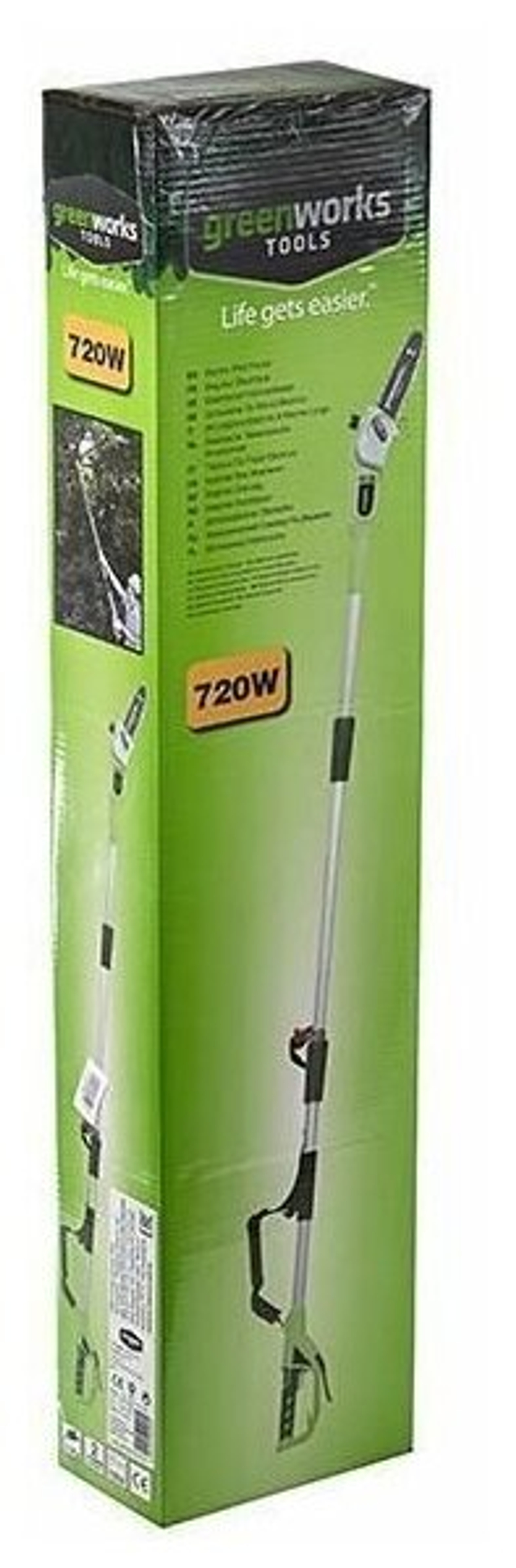 Высоторез электрический удлиненный GREENWORKS GPS7220 720Вт,46см,3/8-1,3-33,макс.длина 255см (20147)