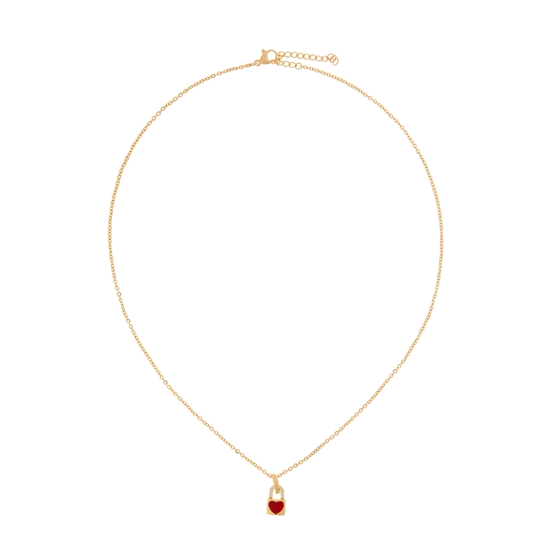 Колье Мини Замок-Сердце – Красное