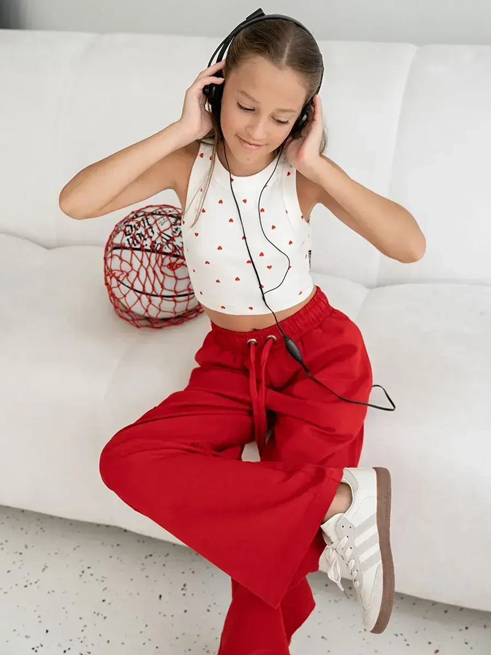 Штаны для девочки карго с карманами