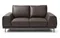 Двухместный диван Nolan 182 см из натуральной коричневой кожи