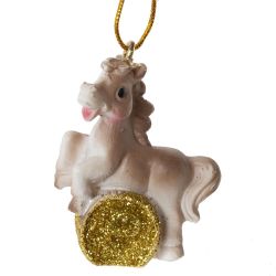 GAEM Фигурка декоративная подвесная "Лошадка", L3 W1,5 H4 см, 6в.