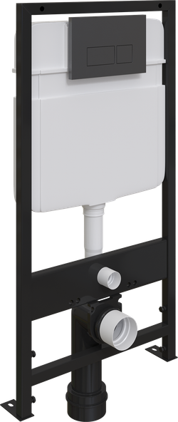 Кнопка смыва для унитаза EWRIKA 0044 пластик, цвет матовый черный