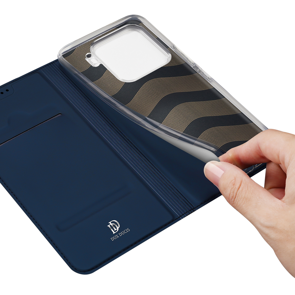 Чехол книжка из PU кожи синего цвета от Dux Ducis для смартфона Xiaomi 15, серия Skin Pro Series Case
