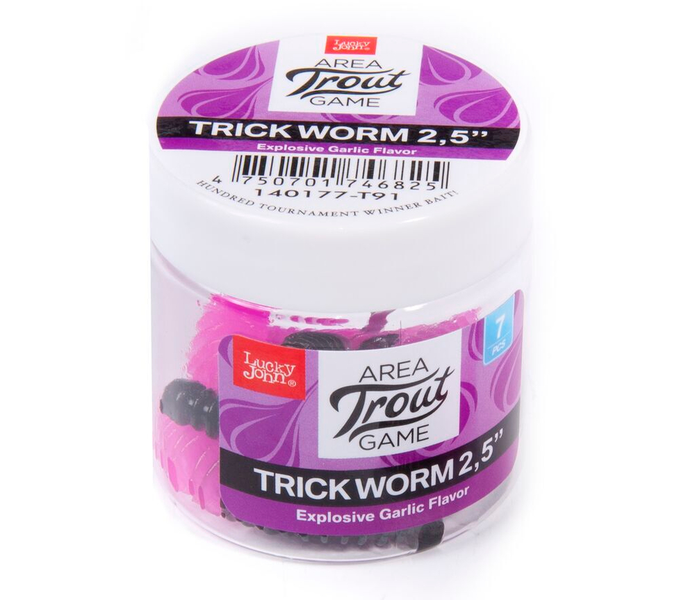 Слаги съедобные искусственные LJ Pro Series TRICK WORM 2,5in (06.35)/T91 7шт.