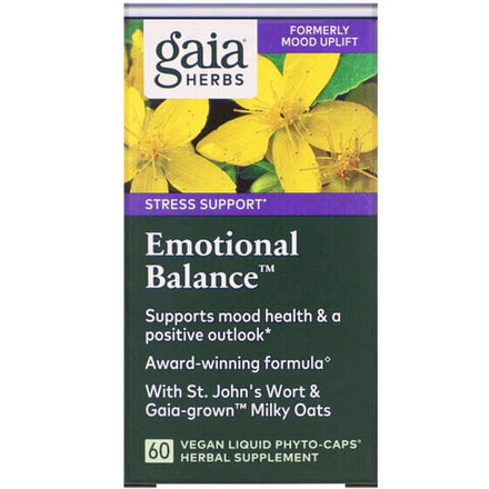 Растительные экстракты и настойки Gaia Herbs, Emotional Balance, 60 веганских капсул Phyto-Cap