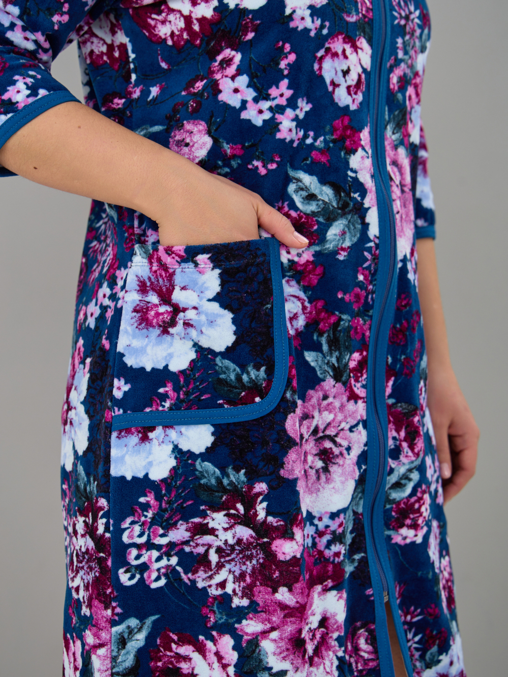 Халат Хвл-562/индиго-цветущийсад