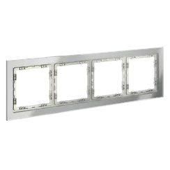 Рамка стеклянная VOLTUM S70 на 4 поста, (сталь, стекло) vls110405