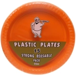 Тарелка пластиковая 18см в наборе 15шт оранжевая