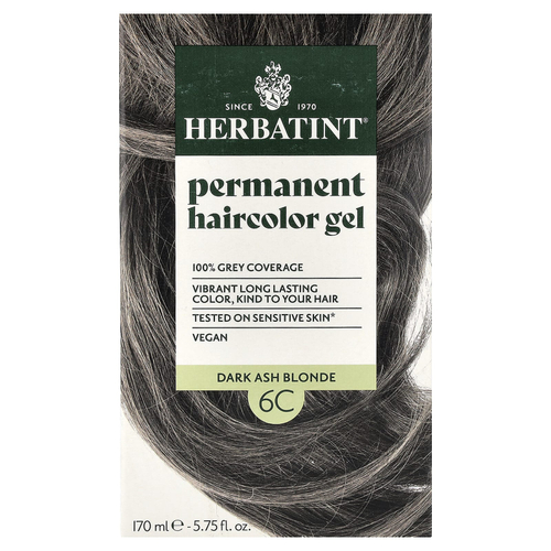 Herbatint, Стойкая гель-краска для волос, 6C, темно-пепельный блонд, 170 мл (5,75 жидк. унц.)