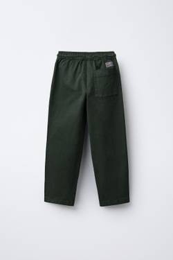 ZARA ПРЯМЫЕ БРЮКИ С НАШИВКОЙ, ЗЕЛЕНЫЙ