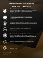 Вентилятор накладной RIO D100 обр.клапан Dark gray metal DICITI