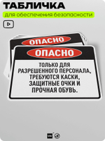 Табличка для обеспечения безопасности "Опасно, только для разрешенного персонала", для производства, предприятия, организаций, 40х30 см, Silver Plane x Айдентика Технолоджи