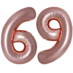 Шар фольгированный Цифра 6 101 см (Розовое Золото)