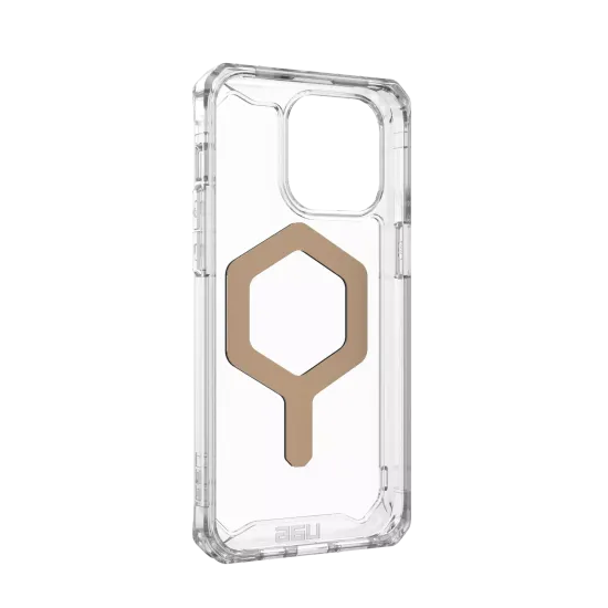 Чехол с поддержкой MAGSAFE Uag Plyo для iPhone 15 Pro MAX 6.7", цвет прозрачный/золото (Ice/Gold)