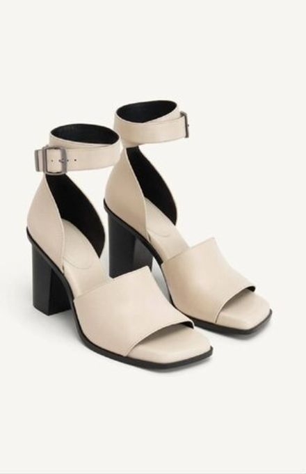 ZARA КОЖАНЫЕ БОСОНОЖКИ, КРЕМОВЫЙ