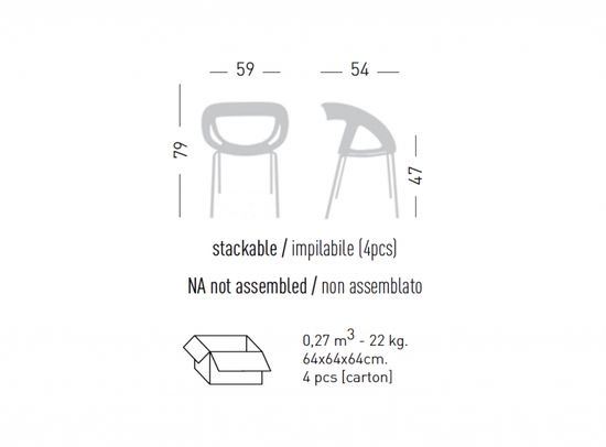 Кресло пластиковое Moema 69