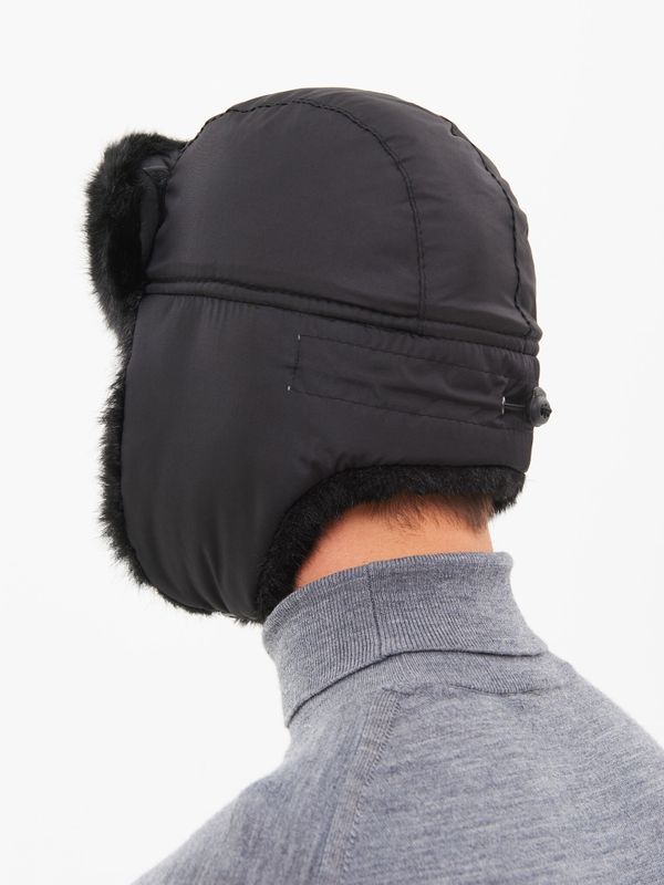 Шапка ушанка с маской Евро Норка ткань Taslan цвет Чёрный