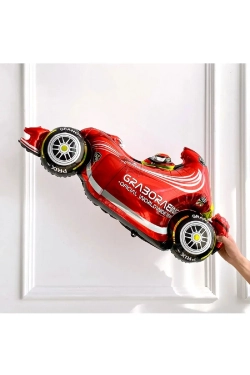 Шар (49""/124 см) Фигура, Гоночный автомобиль, Красный, 1 шт. Г15