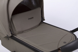 Детская коляска Peppy Monaco 3 в 1 с автокреслом First Sandstone (песочный), рама черная