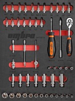 OMT50STE Набор головок торцевых 1/4" DR 4-14 мм, внешний TORX® Е4-Е8 с аксессуарами в EVA ложементе 280х375 мм, 50 предметов