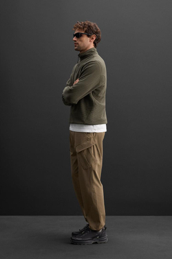 ZARA ТОЛСТОВКА POLARTEC © С ЗАСТЕЖКОЙ-МОЛНИЕЙ, ЗЕЛЕНЫЙ