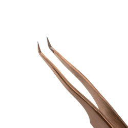 Пинцет для наращивания ресниц Lovely NanoFiber, серия Grace Elegante Bronze, тип L 5 мм