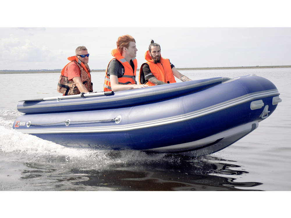 Надувная ПВХ-лодка X-River Rocky 415 НДВД с фальшбортом, с усиленным дном и баллонами