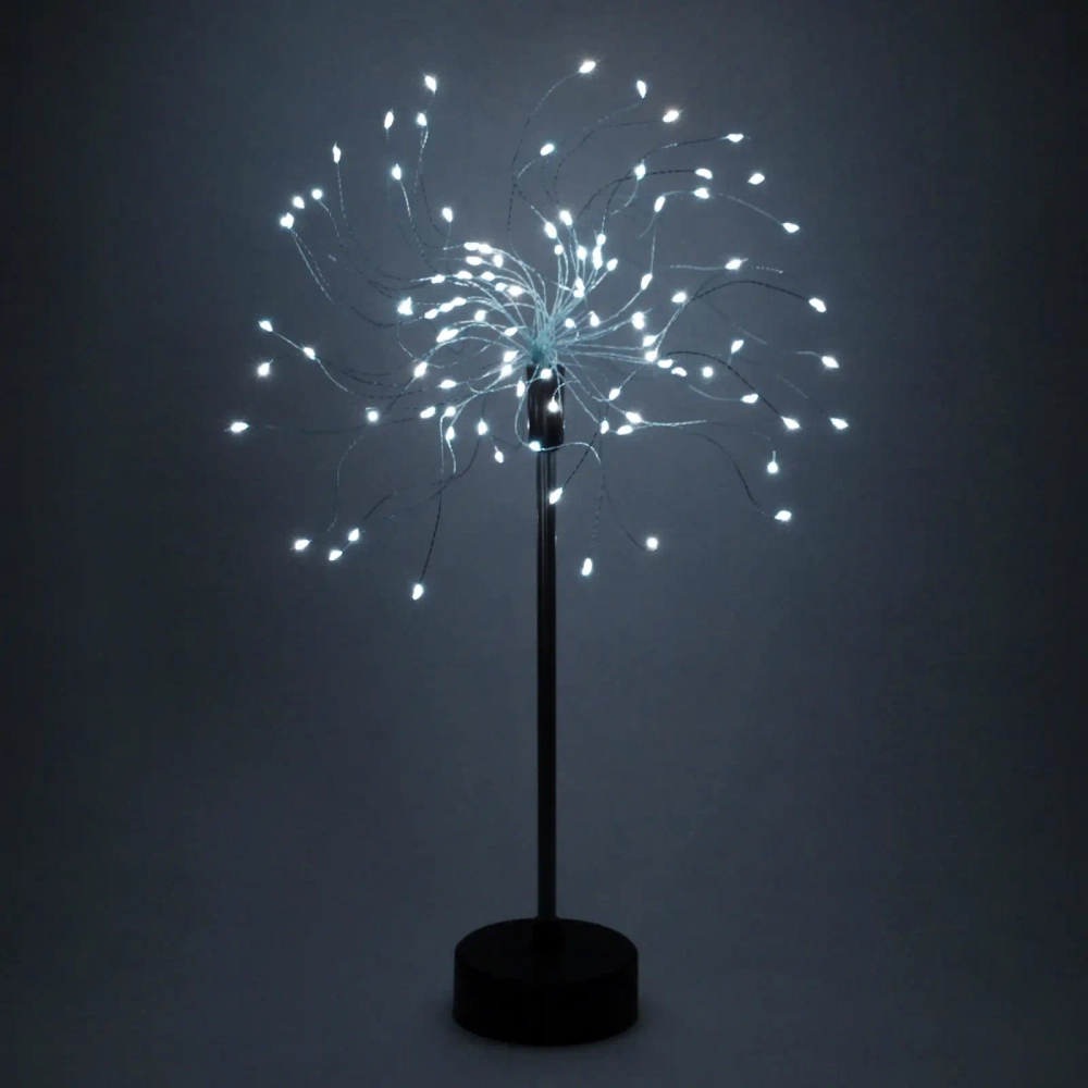 Фигура световая «Искра» 49 см с пультом, 100 ламп LED, 8 режимов на батарейках + USB питание, Белый