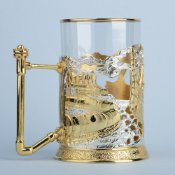 Подстаканник Нефтяники с позолотой