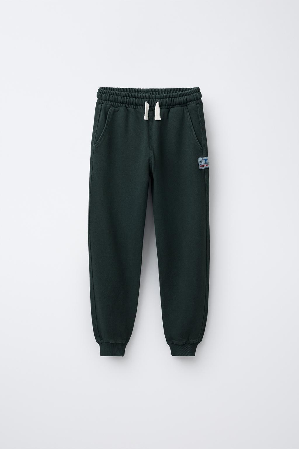 ZARA БРЮКИ-ДЖОГГЕРЫ GARMENT DYE, ИЗУМРУДНЫЙ