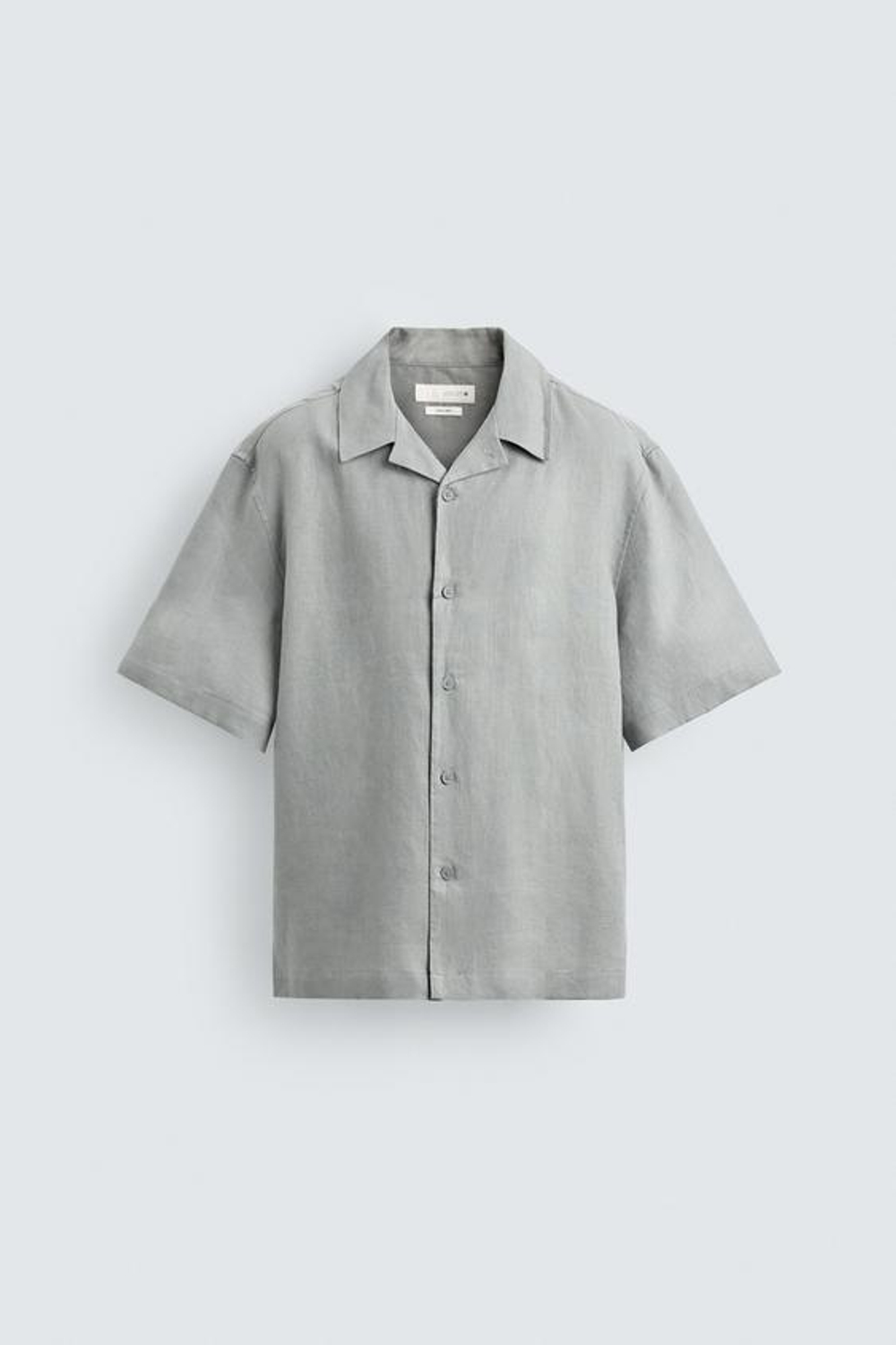 ZARА РУБАШКА RELAXED FIT ИЗ 100% ЛЬНА, СВЕТЛО-СЕРЫЙ