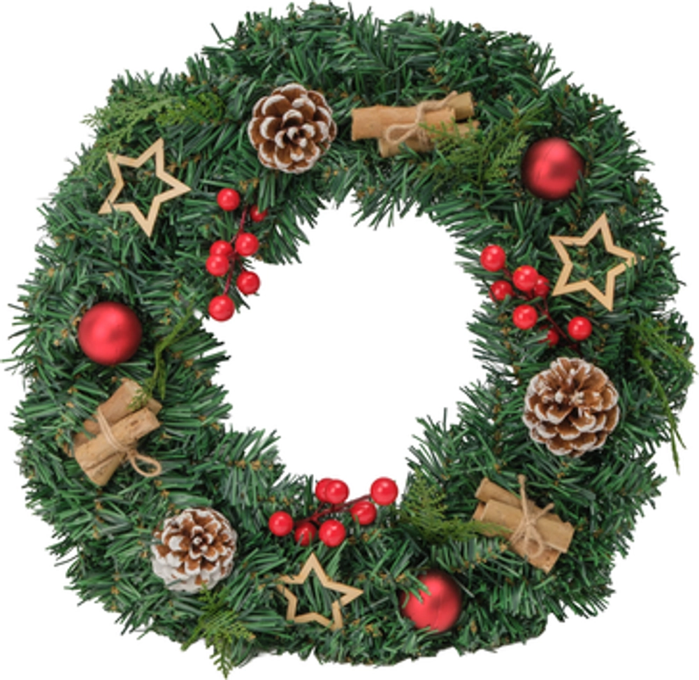 Венок новогодний 40см с декором ПВХ SYHH-0925278