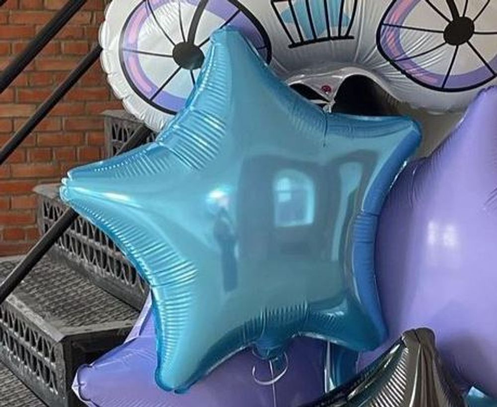 Ag Шар Звезда 19'' / 48 см, Холодный голубой (БГ-15) 